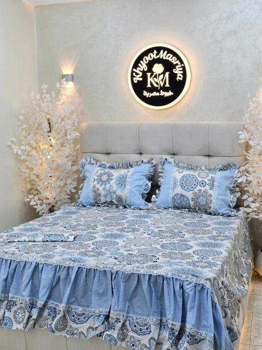 Corniche & Guipure Bed Set – 4 Pieces