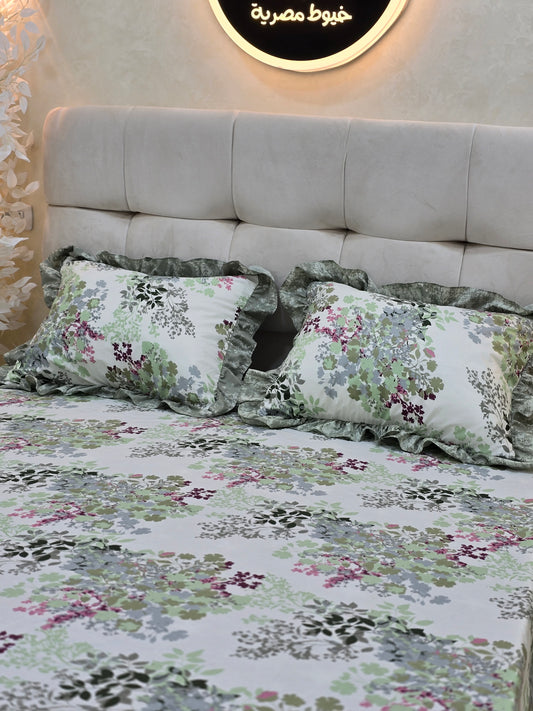 Cotton Ruffled Corniche Bed Set (4 pcs)