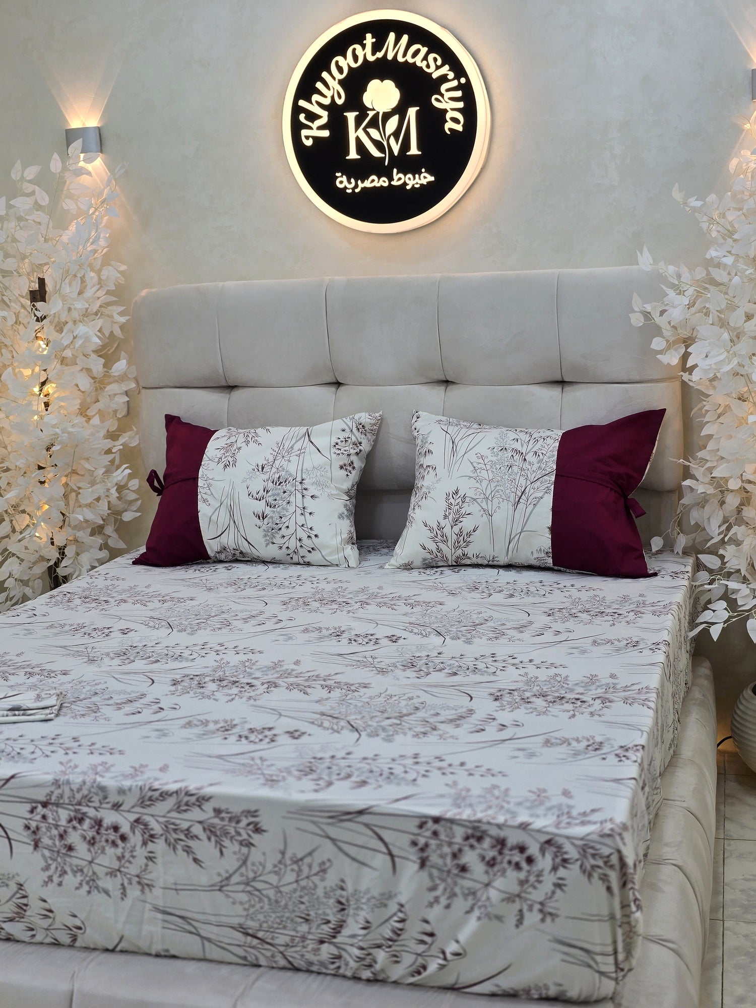 Bow Accent Elastic Cotton Bedding Collection