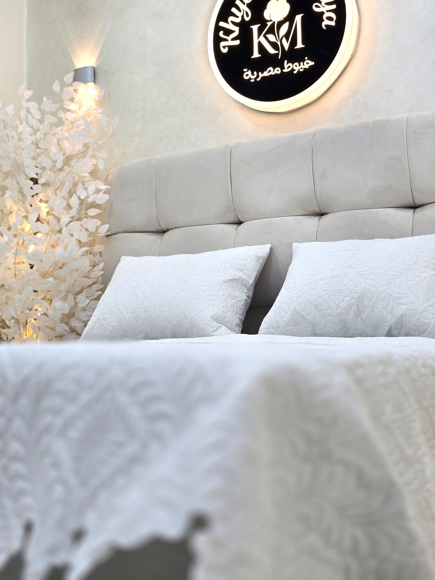 Plain cotton bed cover