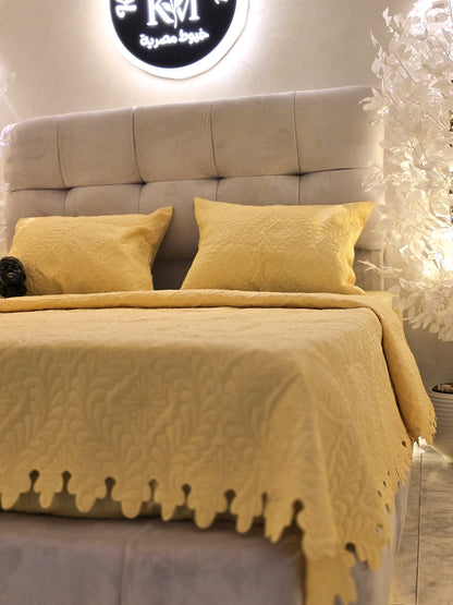 Laser-Cut Cotton Bed Cover – 5 Piece Set