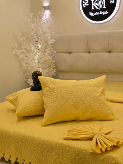 Laser-Cut Cotton Bed Cover – 5 Piece Set