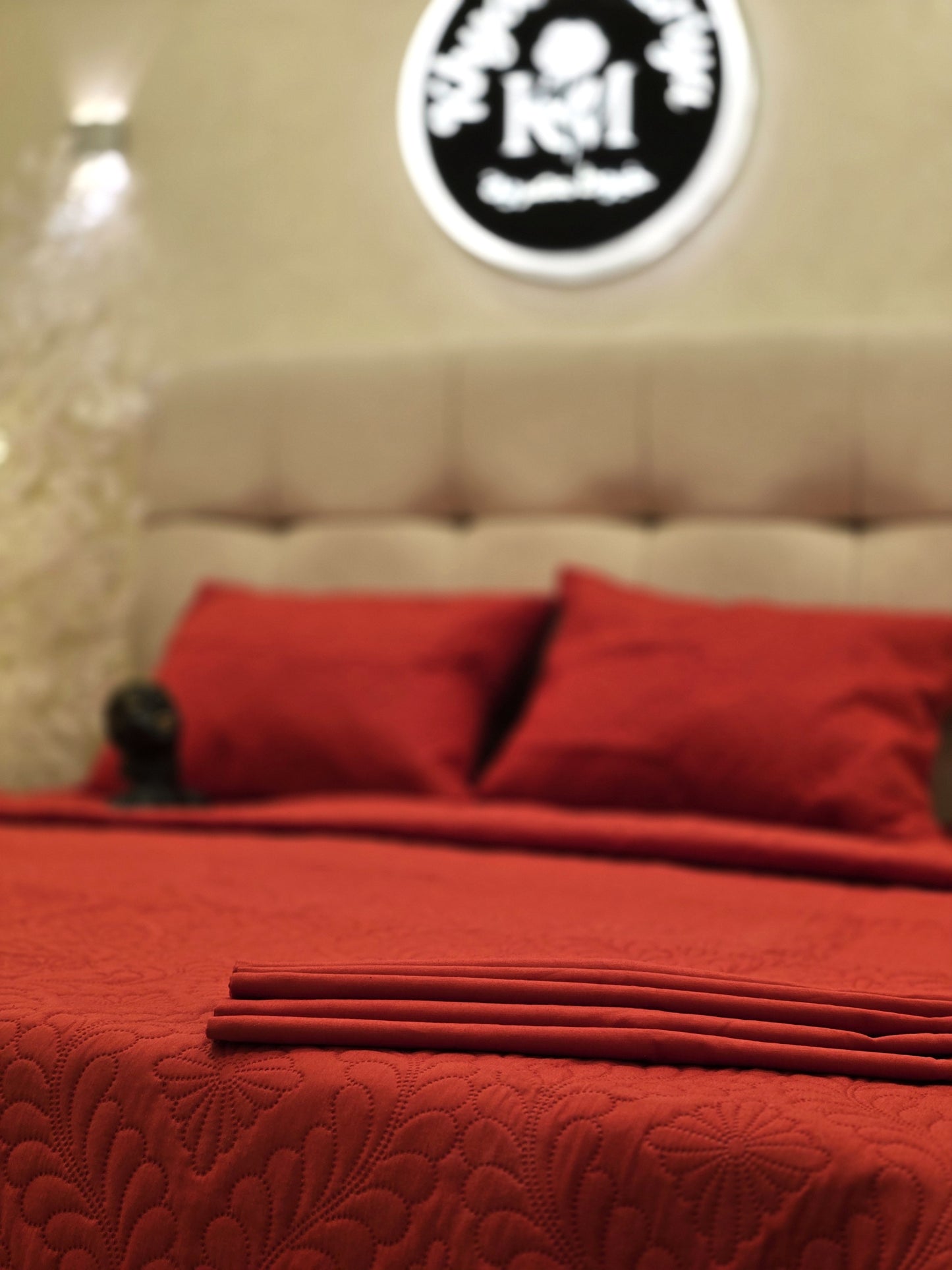 Laser-Cut Cotton Bed Cover – 5 Piece Set