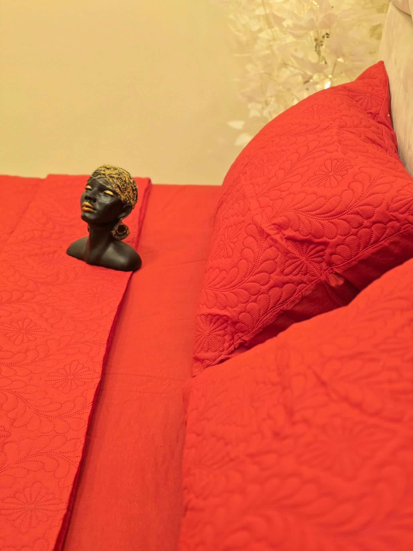 Laser-Cut Cotton Bed Cover – 5 Piece Set