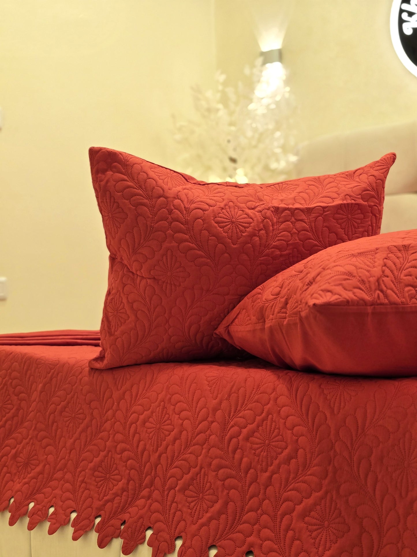 Laser-Cut Cotton Bed Cover – 5 Piece Set