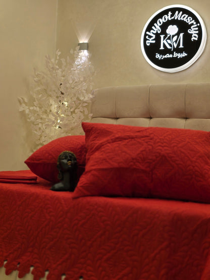 Laser-Cut Cotton Bed Cover – 5 Piece Set