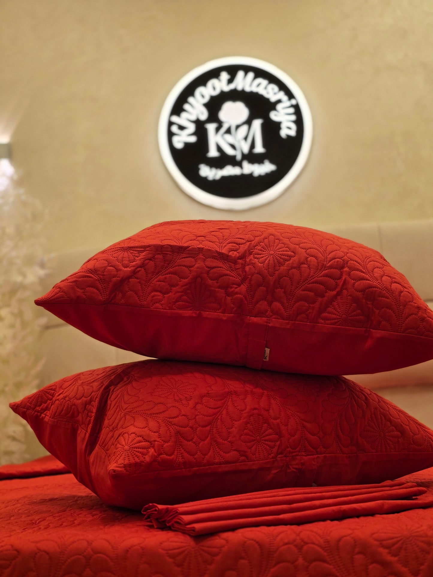 Laser-Cut Cotton Bed Cover – 5 Piece Set