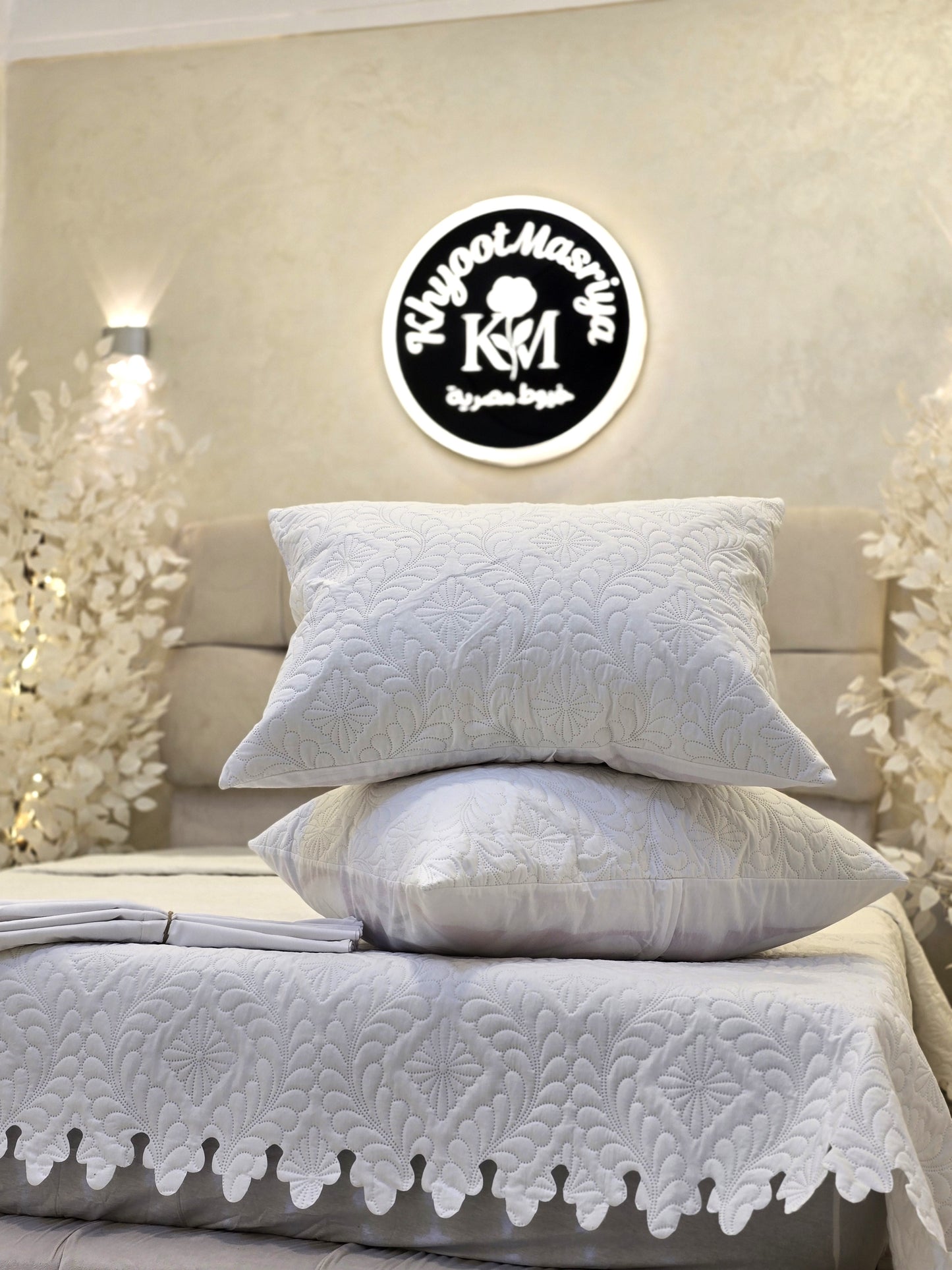 Laser-Cut Cotton Bed Cover – 5 Piece Set