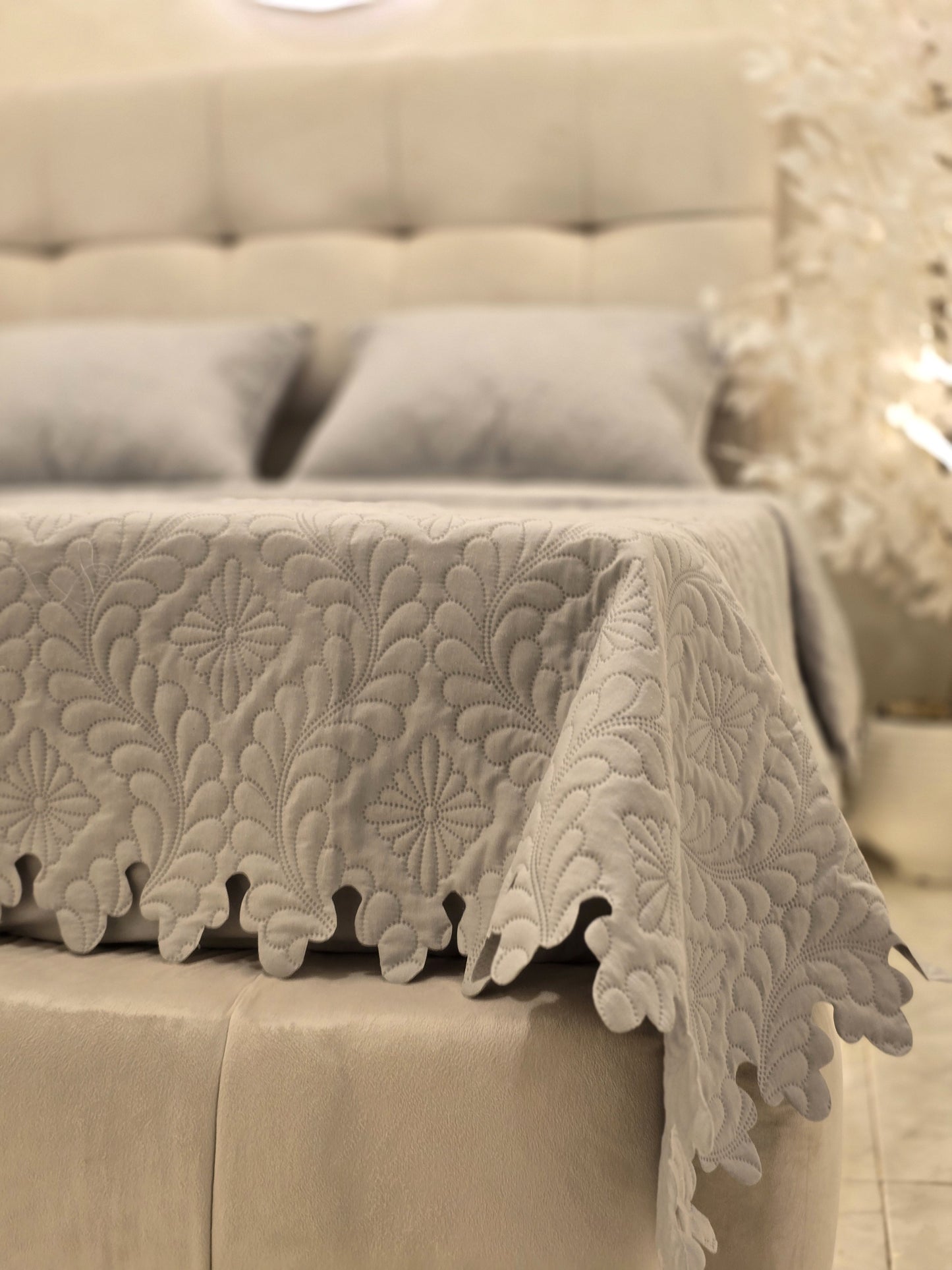 Laser-Cut Cotton Bed Cover – 5 Piece Set