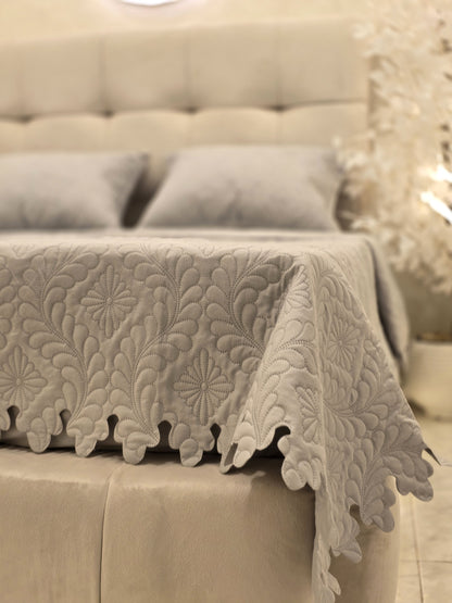Laser-Cut Cotton Bed Cover – 5 Piece Set