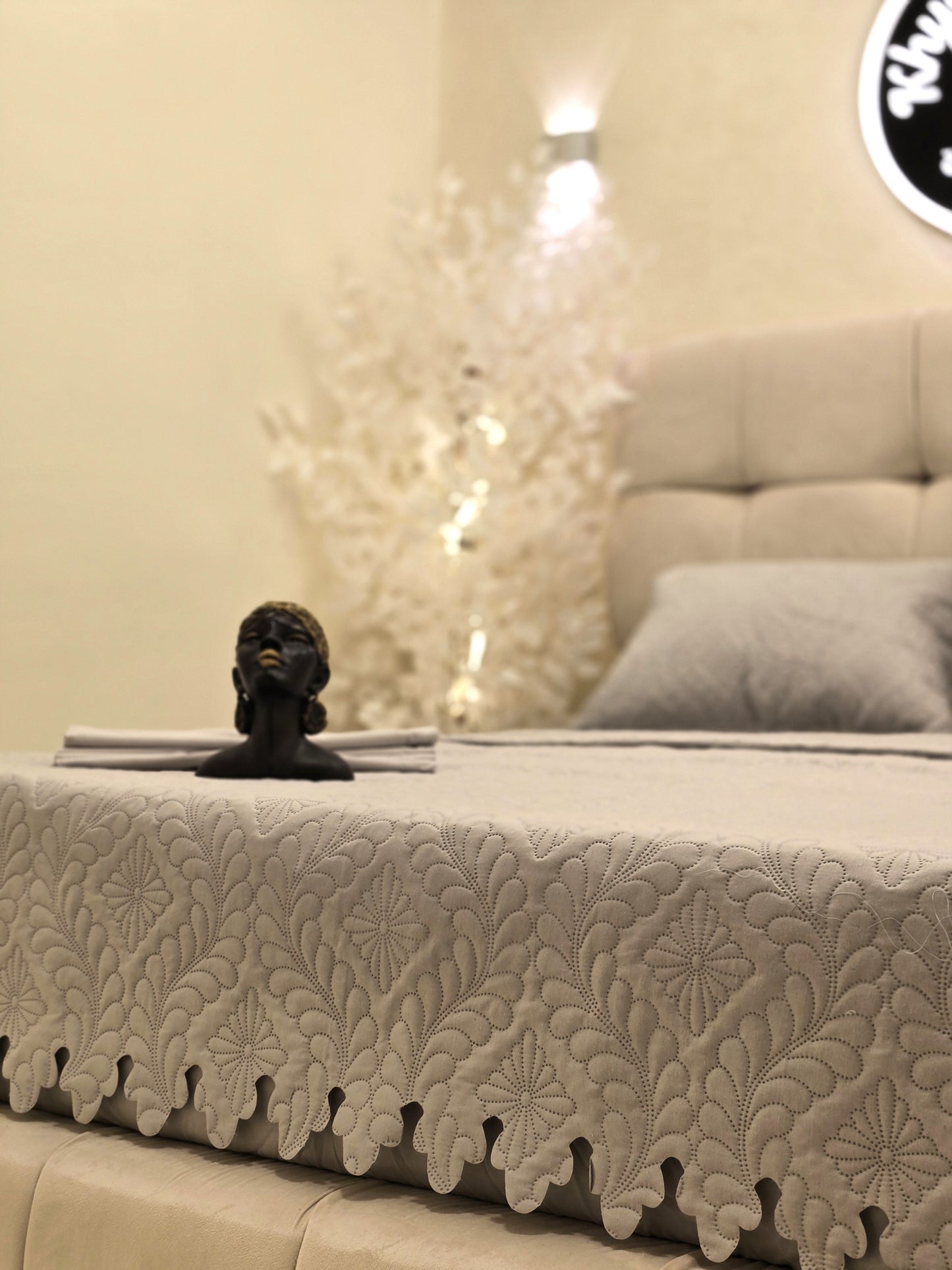 Laser-Cut Cotton Bed Cover – 5 Piece Set