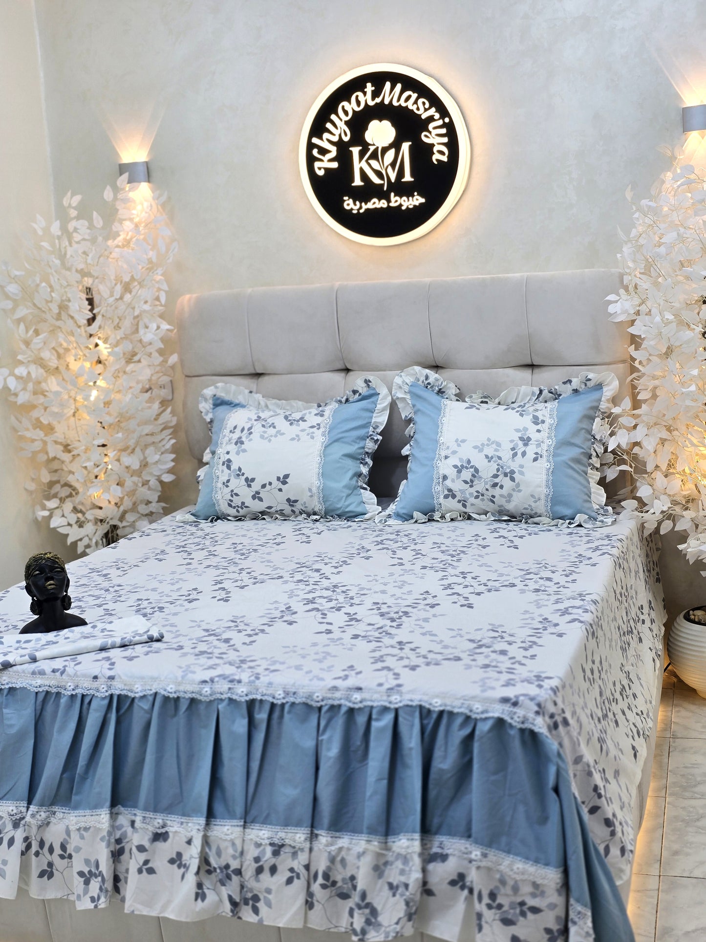 Corniche & Guipure Bed Set – 4 Pieces