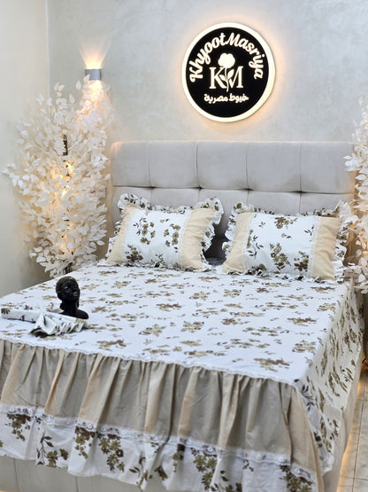 Corniche & Guipure Bed Set – 4 Pieces