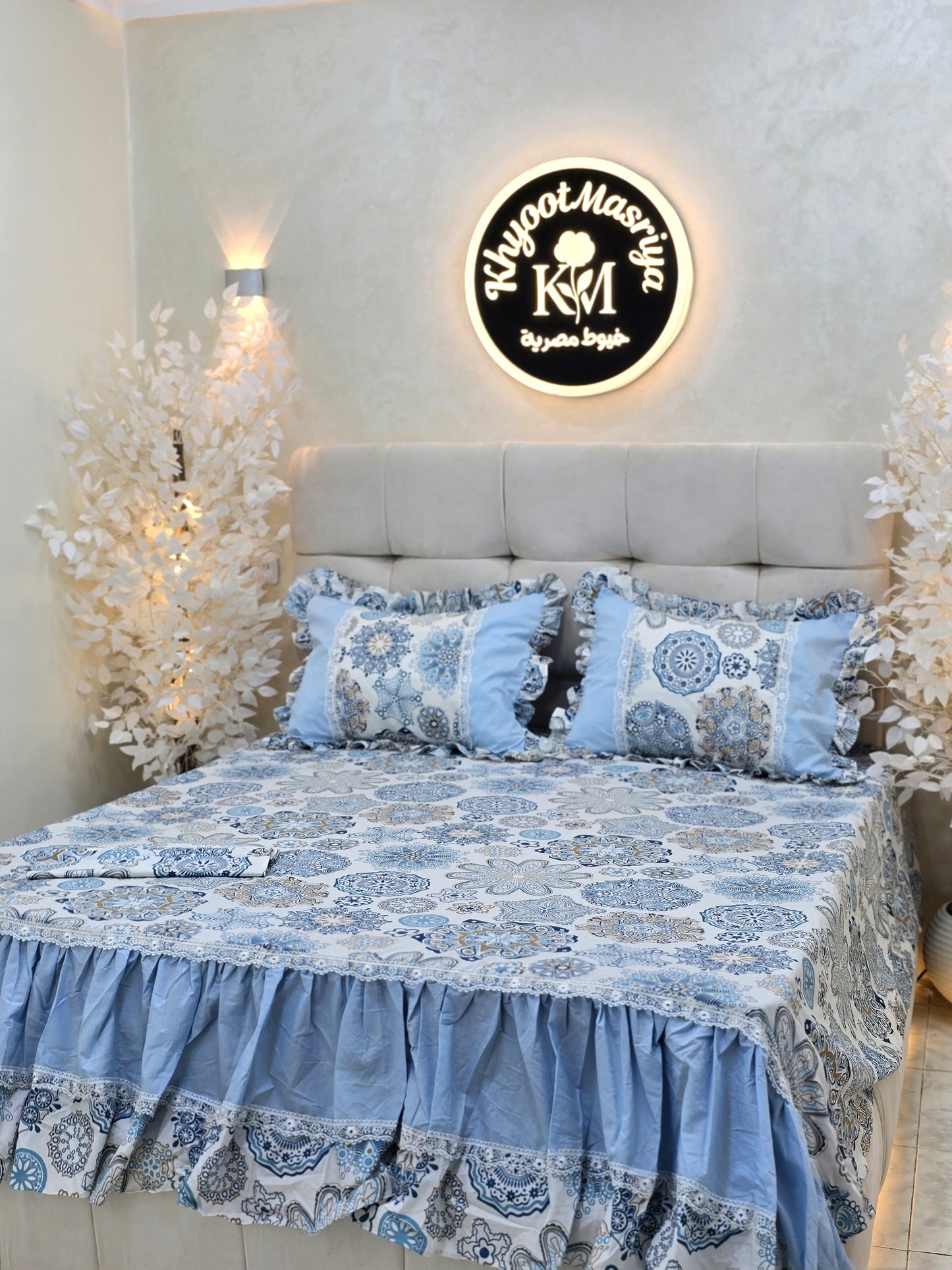 Corniche & Guipure Bed Set – 4 Pieces