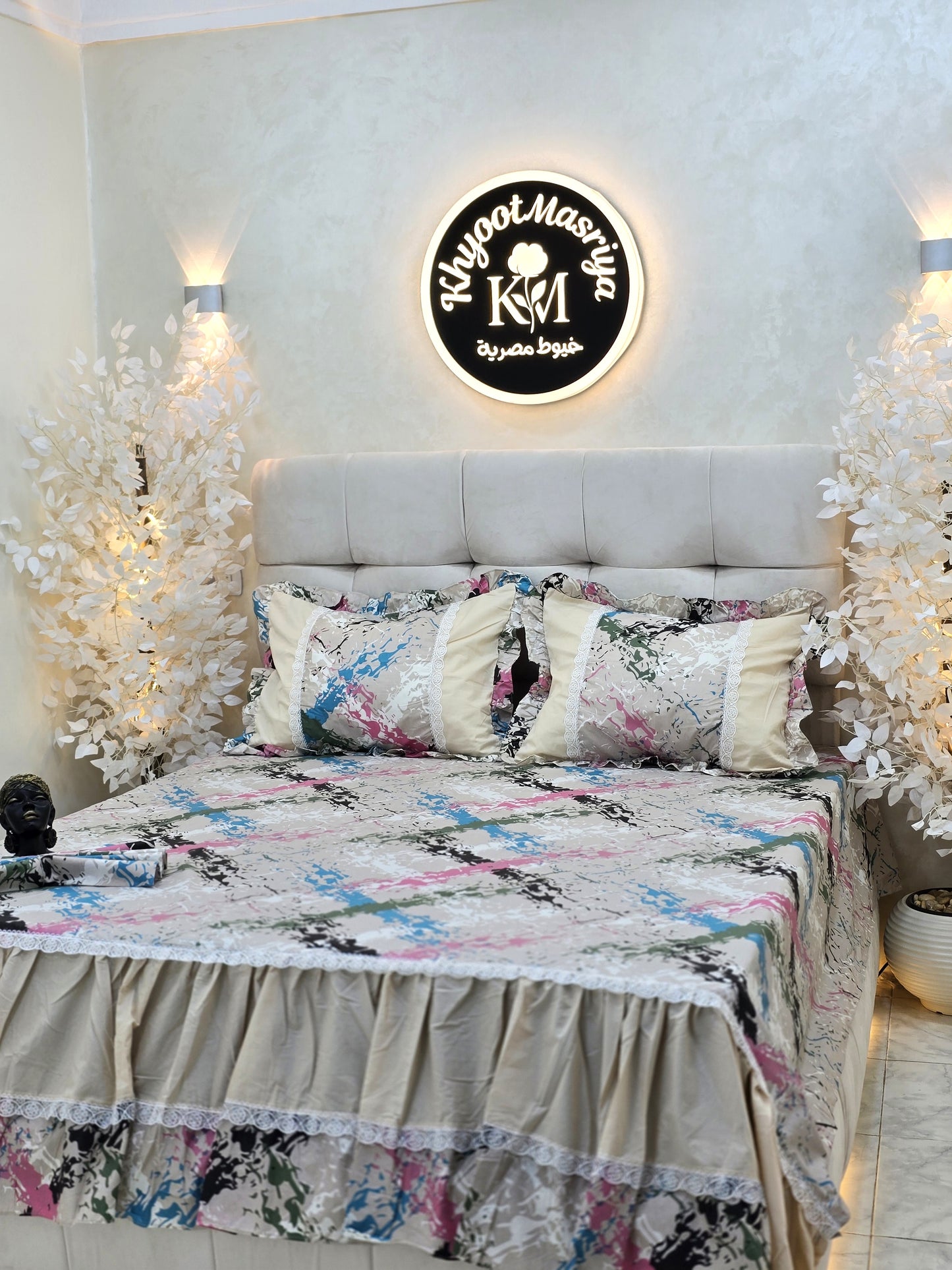 Corniche & Guipure Bed Set – 4 Pieces