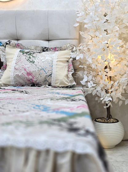 Corniche & Guipure Bed Set – 4 Pieces