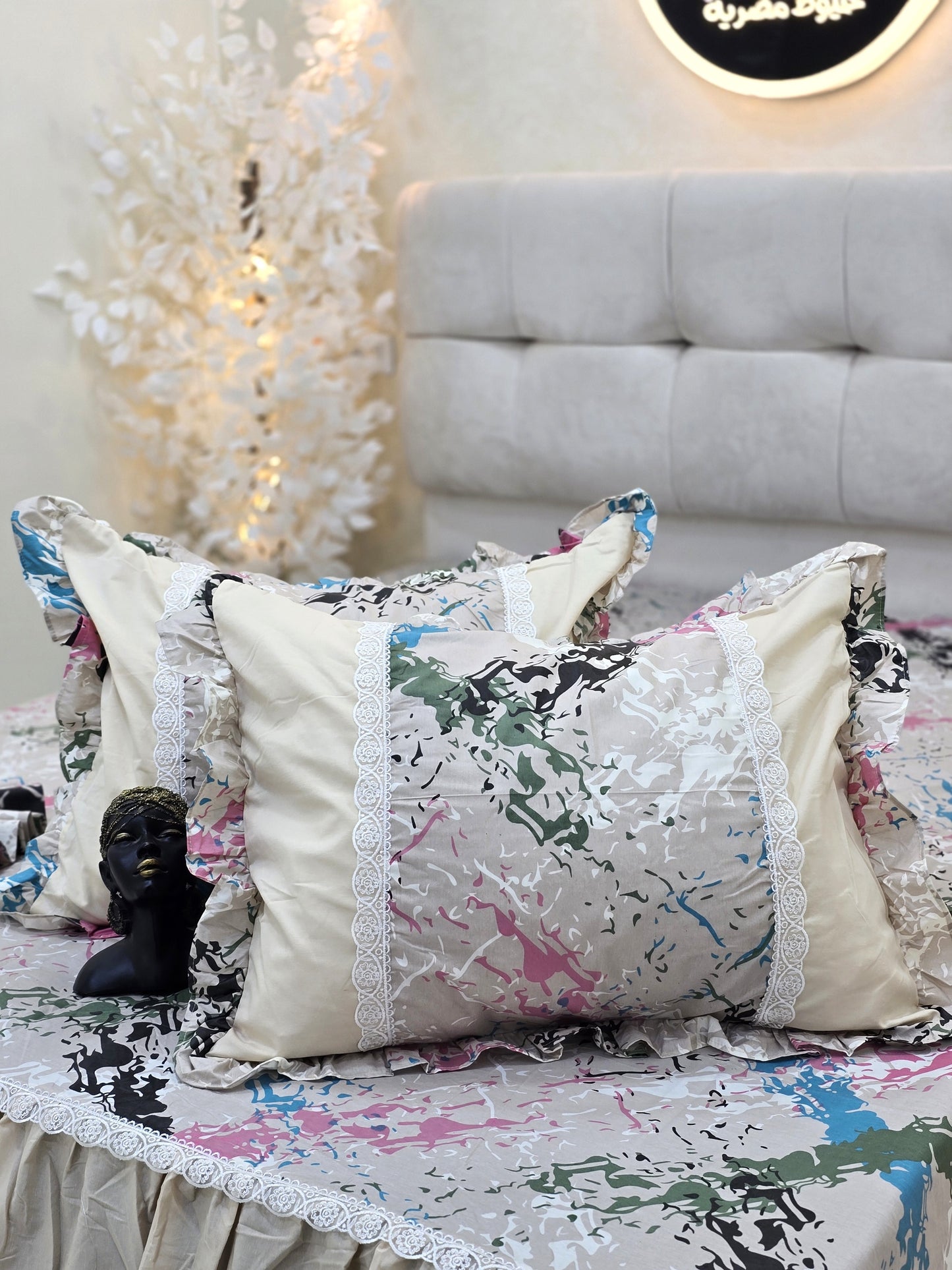 Corniche & Guipure Bed Set – 4 Pieces