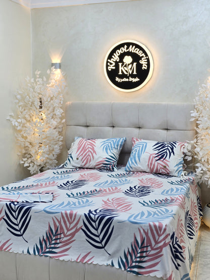 Cotton Bed Set with Piqué Cover – 5 Pieces