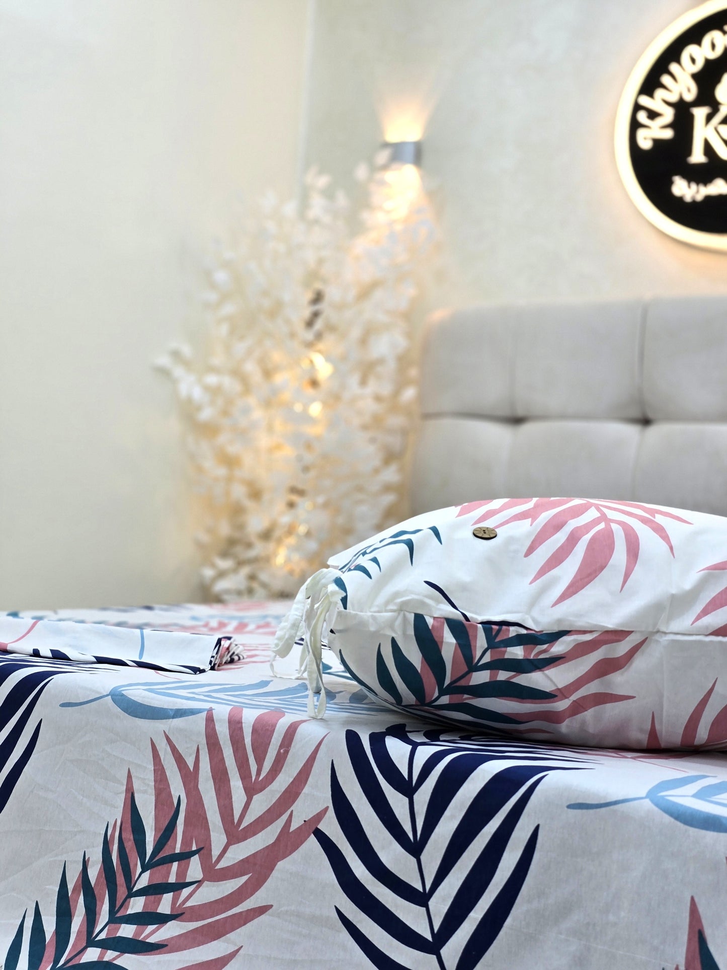 Cotton Bed Set with Piqué Cover – 5 Pieces