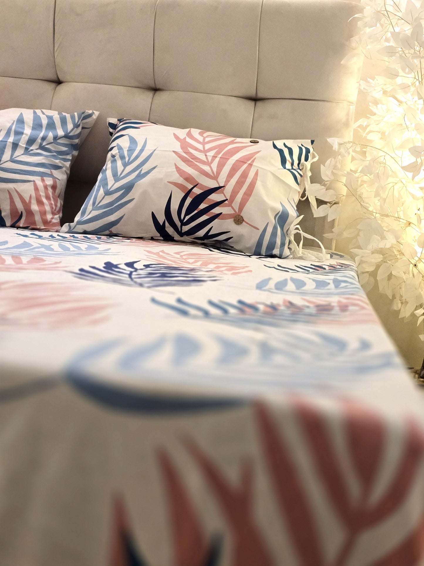 Cotton Bed Set with Piqué Cover – 5 Pieces