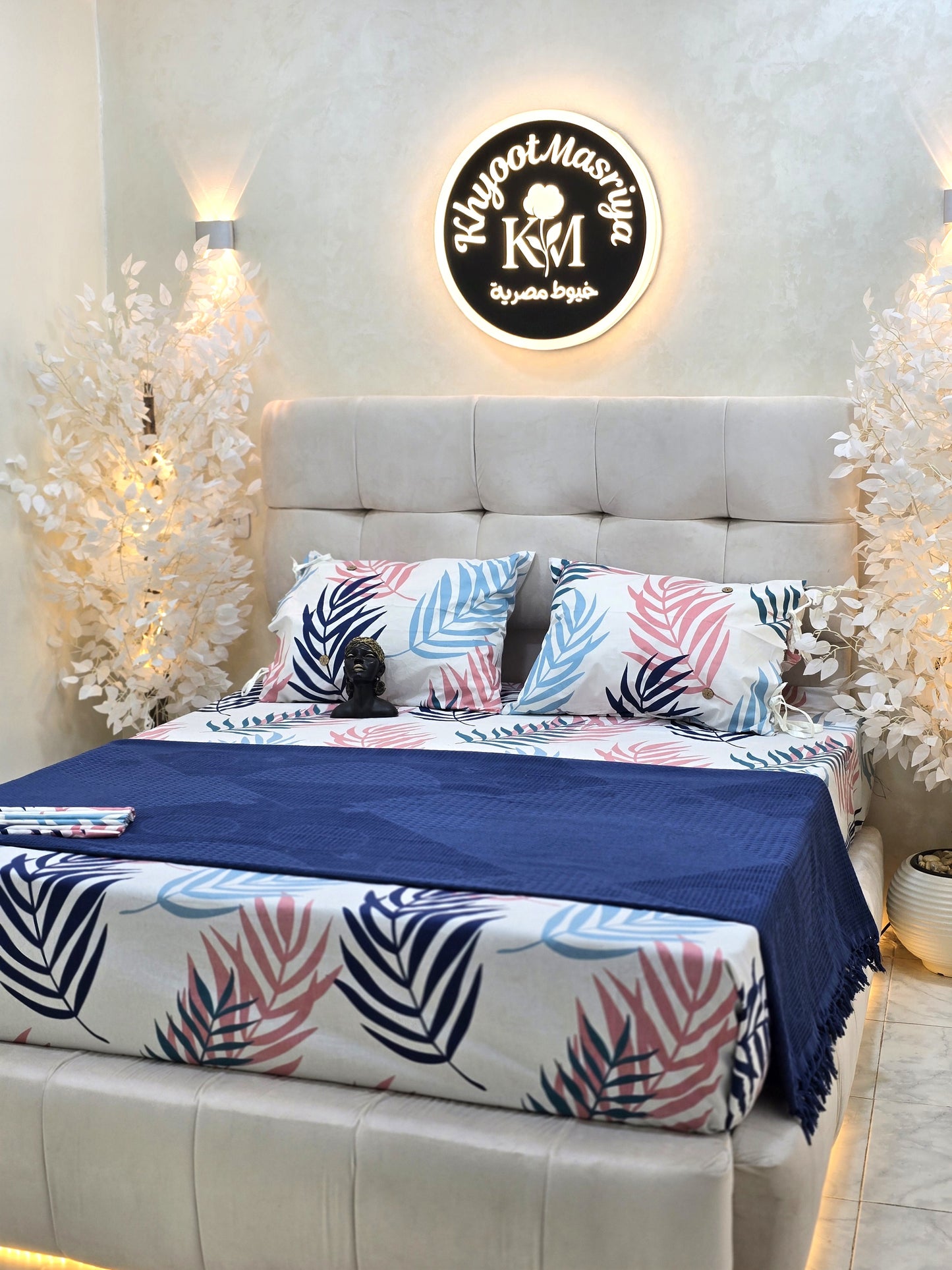 Cotton Bed Set with Piqué Cover – 5 Pieces