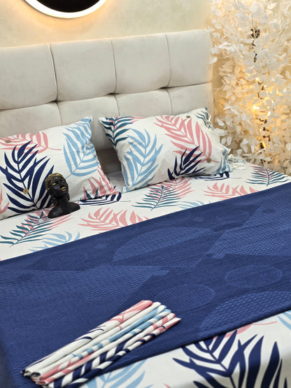 Cotton Bed Set with Piqué Cover – 5 Pieces