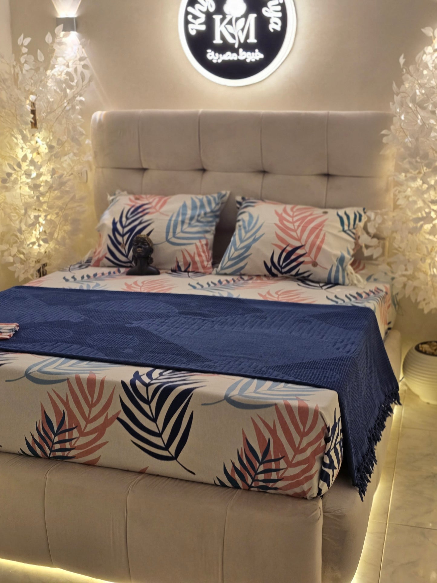 Cotton Bed Set with Piqué Cover – 5 Pieces