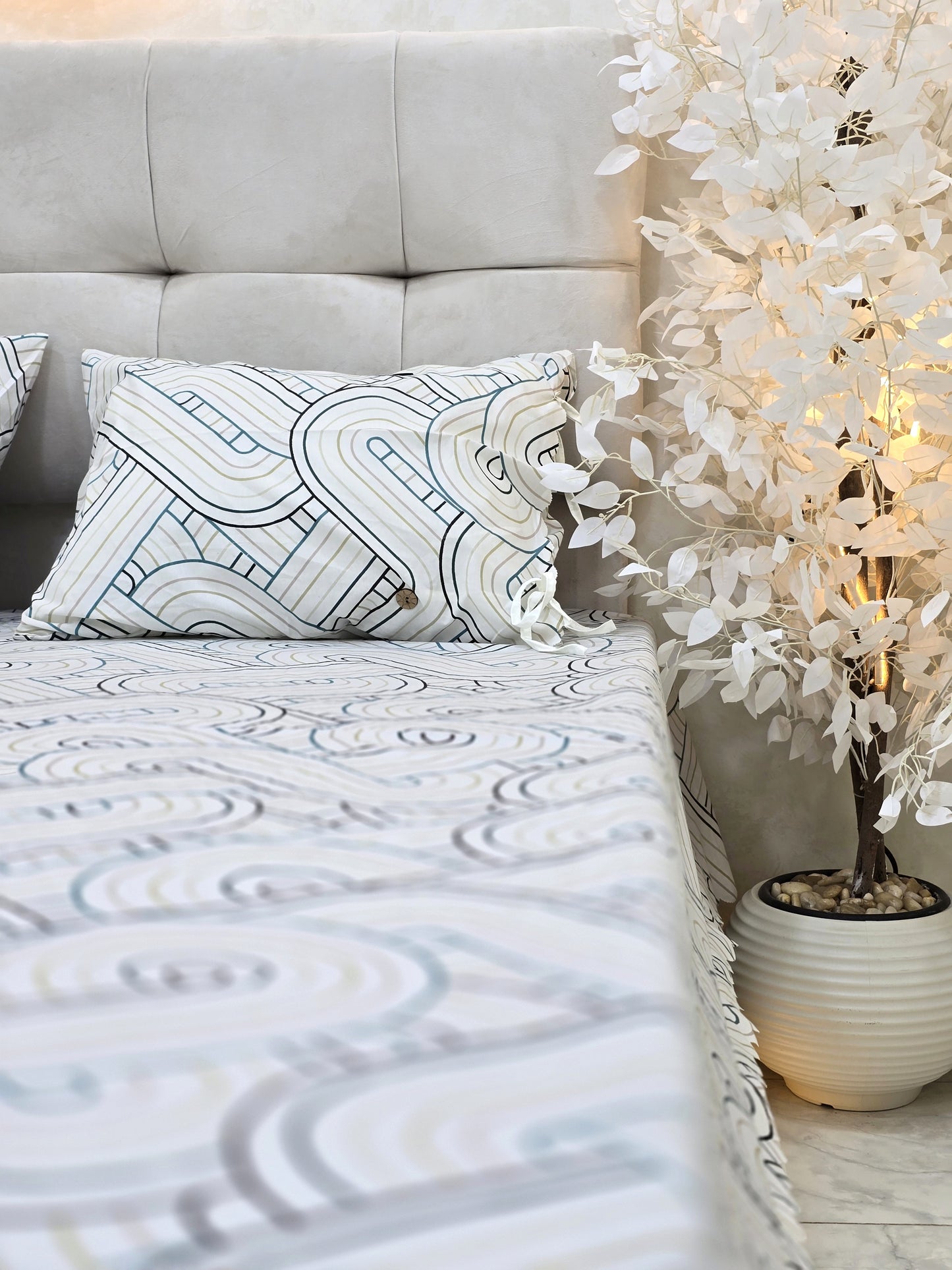 Cotton Bed Set with Piqué Cover – 5 Pieces