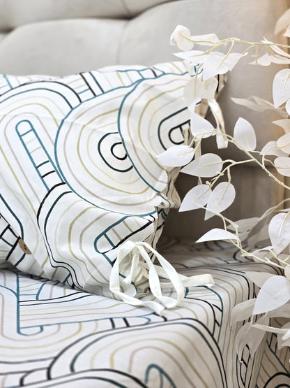 Cotton Bed Set with Piqué Cover – 5 Pieces