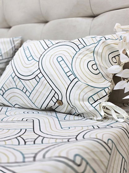 Cotton Bed Set with Piqué Cover – 5 Pieces