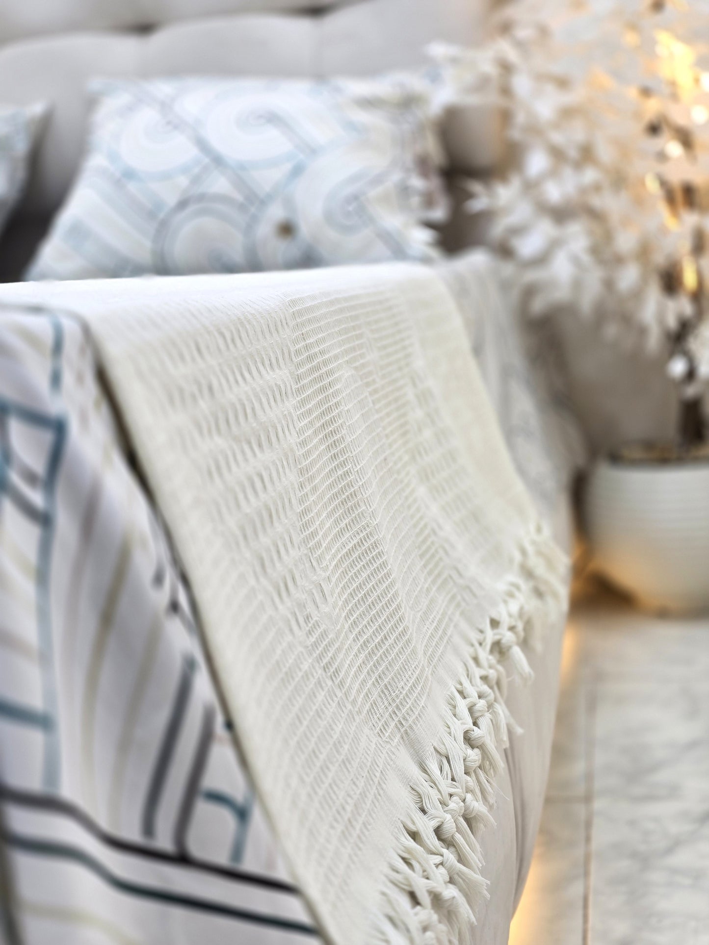 Cotton Bed Set with Piqué Cover – 5 Pieces