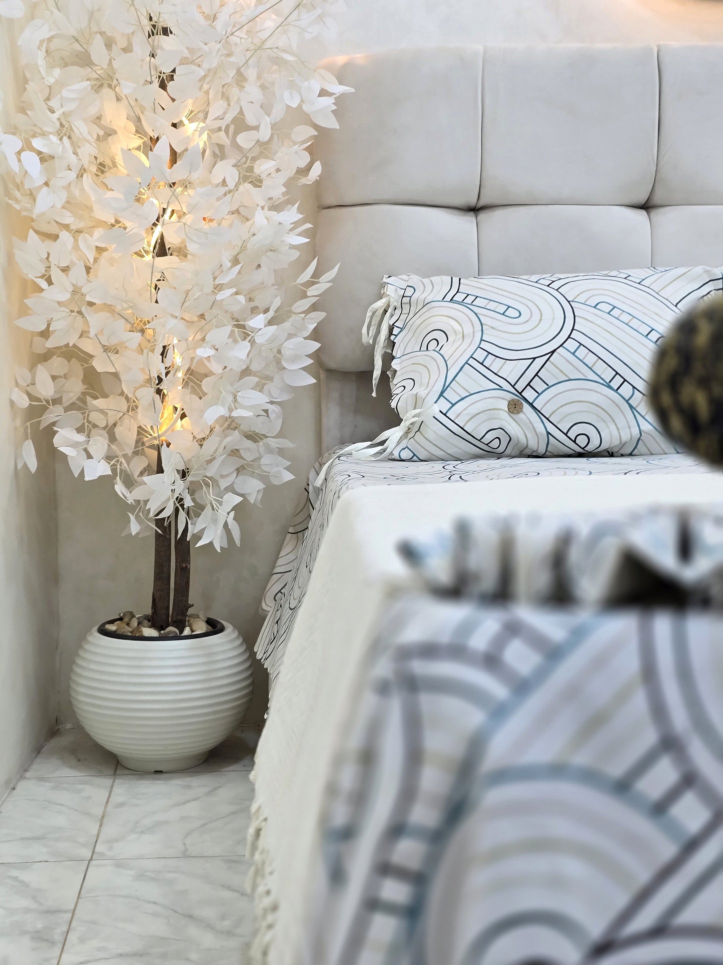 Cotton Bed Set with Piqué Cover – 5 Pieces