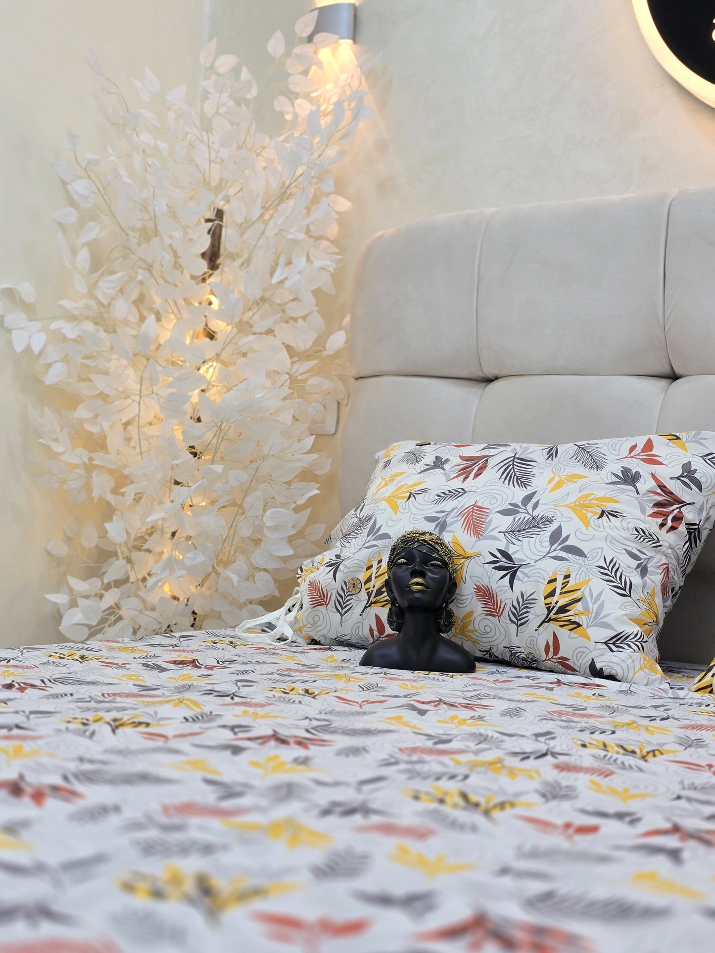 Cotton Bed Set with Piqué Cover – 5 Pieces