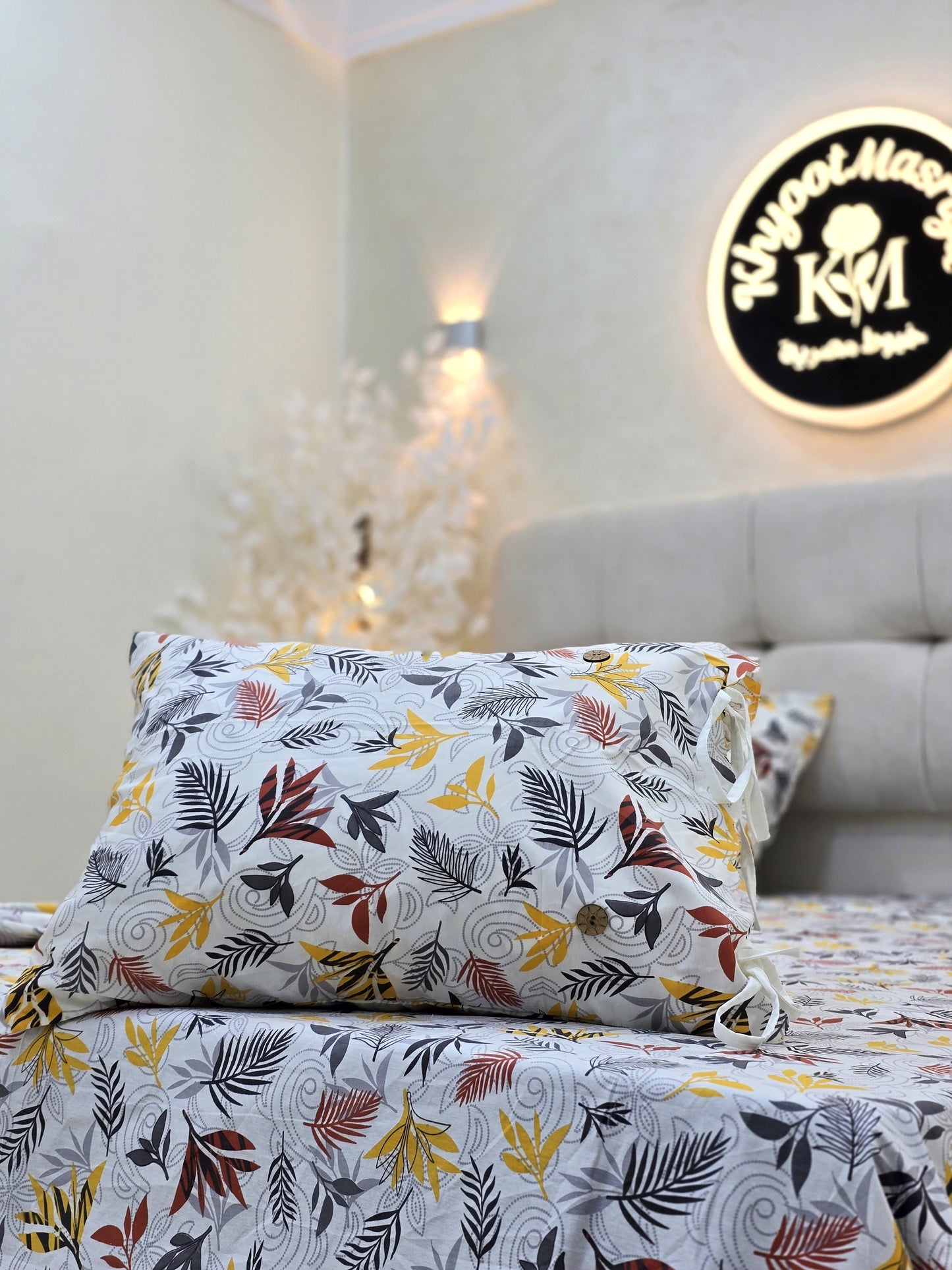 Cotton Bed Set with Piqué Cover – 5 Pieces