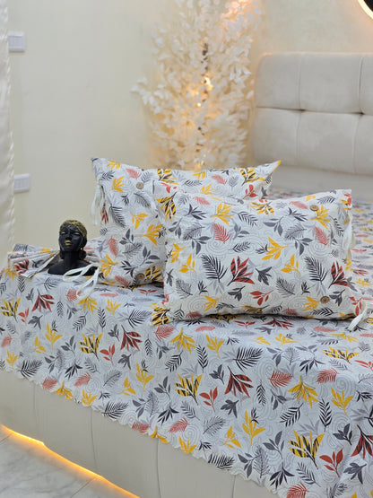 Cotton Bed Set with Piqué Cover – 5 Pieces