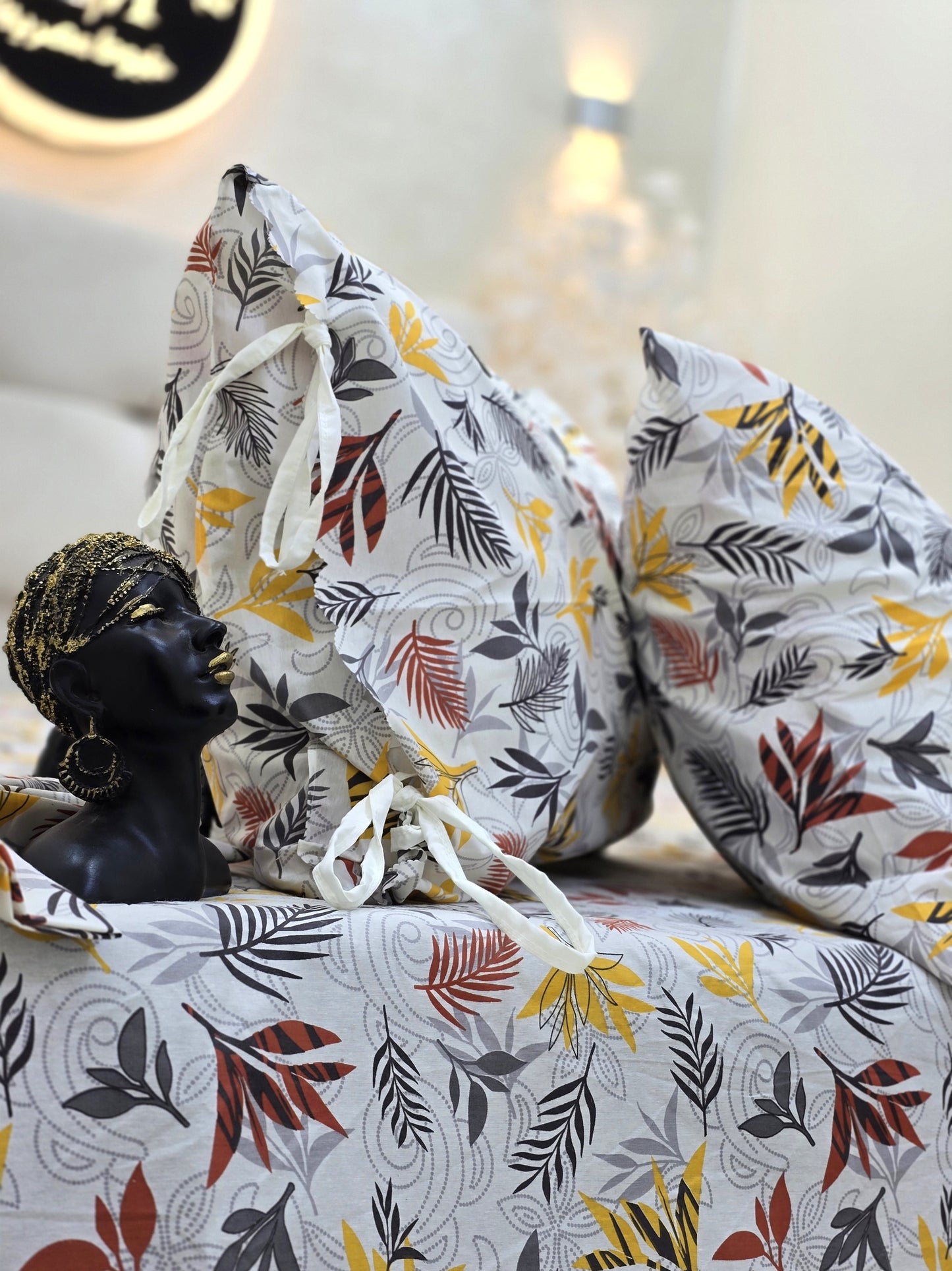 Cotton Bed Set with Piqué Cover – 5 Pieces