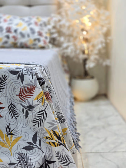 Cotton Bed Set with Piqué Cover – 5 Pieces