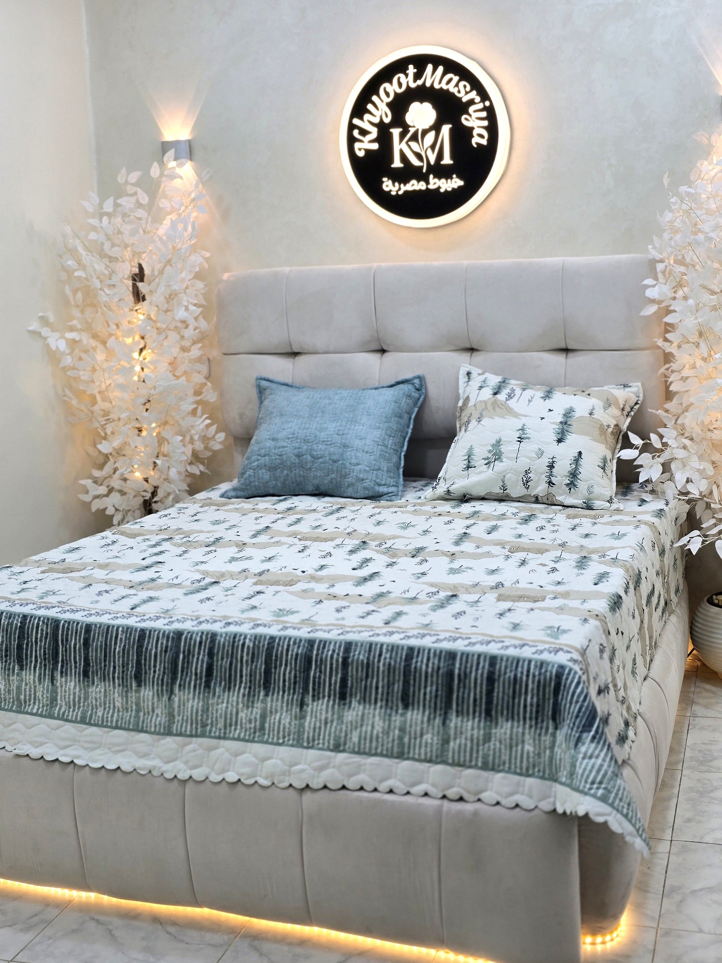 Egyptian Cotton Quilted Bed Cover Set – 3 Pieces