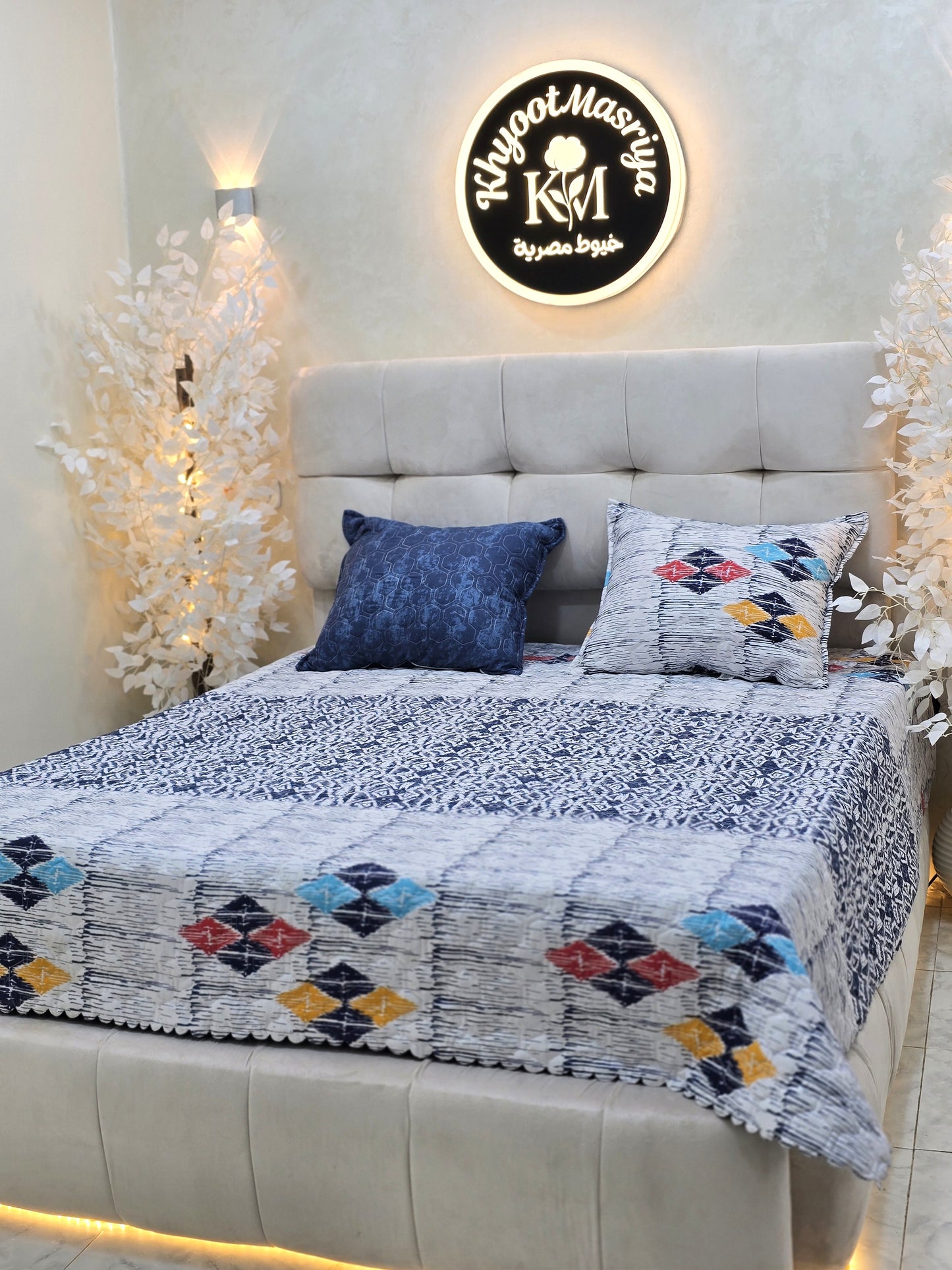 Egyptian Cotton Quilted Bed Cover Set – 3 Pieces