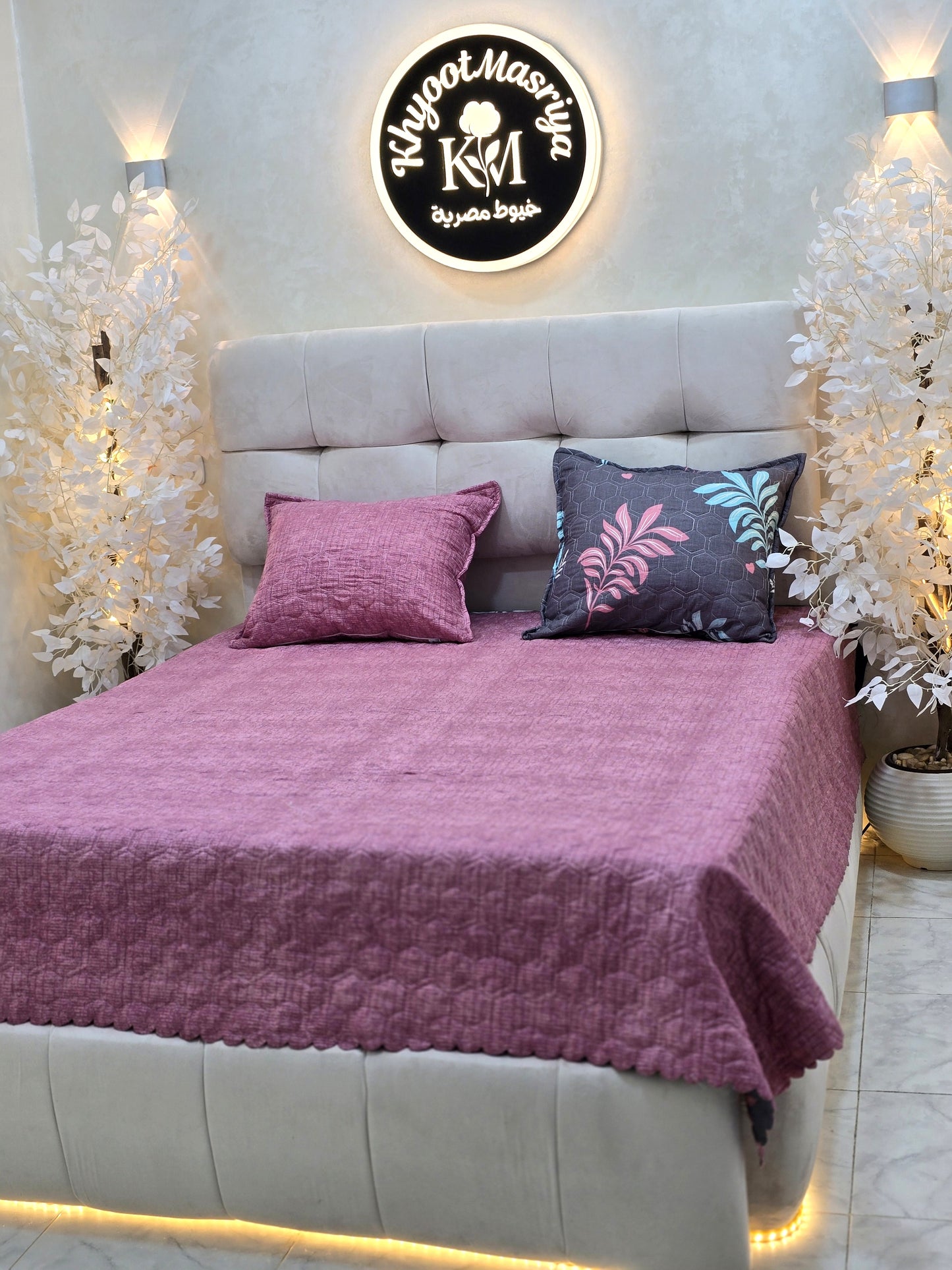 Egyptian Cotton Quilted Bed Cover Set – 3 Pieces