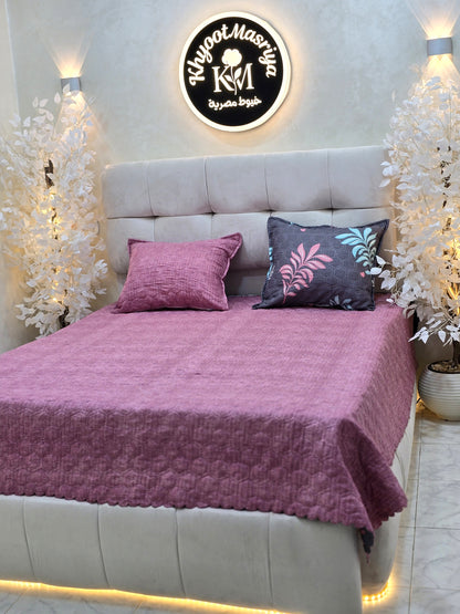 Egyptian Cotton Quilted Bed Cover Set – 3 Pieces