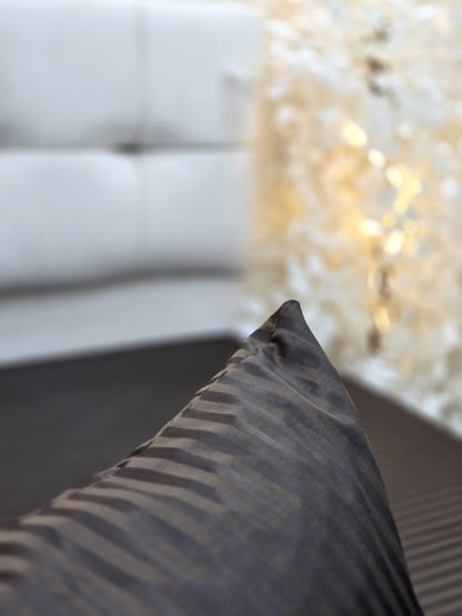 Striped Elastic Satin Cotton Bed Set – 4 Pieces