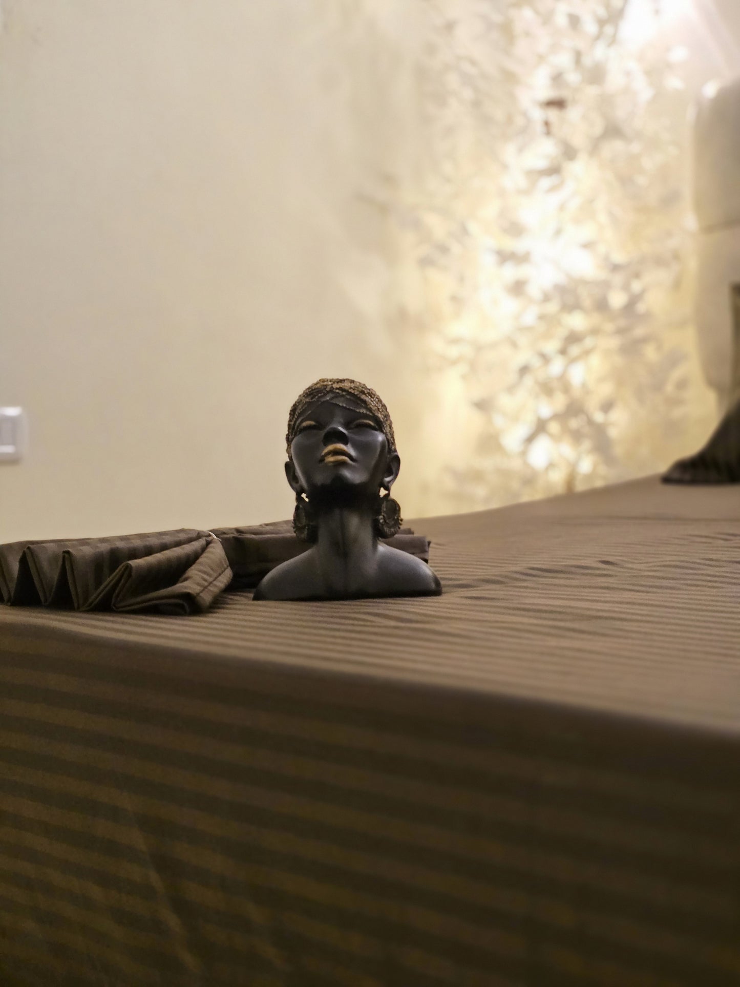 Striped Elastic Satin Cotton Bed Set – 4 Pieces