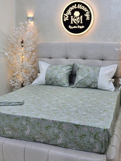 Bow Accent Elastic Bed Set – Premium Egyptian Cotton