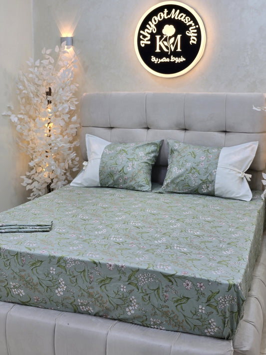 Bow Accent Elastic Bed Set – Premium Egyptian Cotton