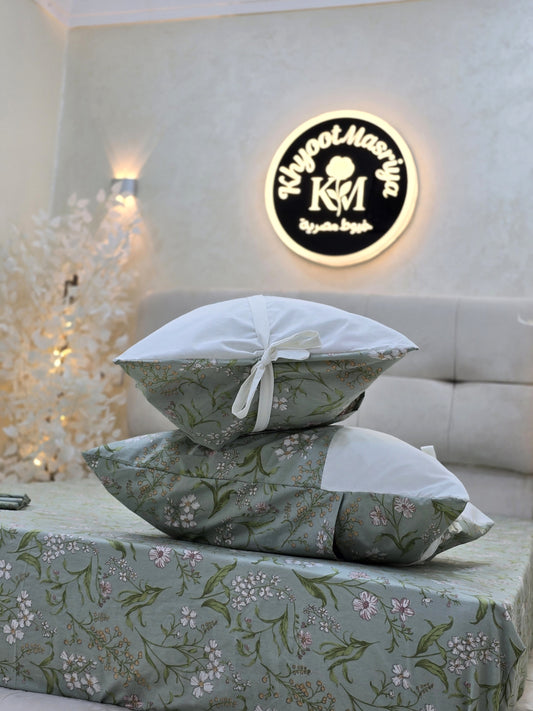 Bow Accent Elastic Bed Set – Premium Egyptian Cotton