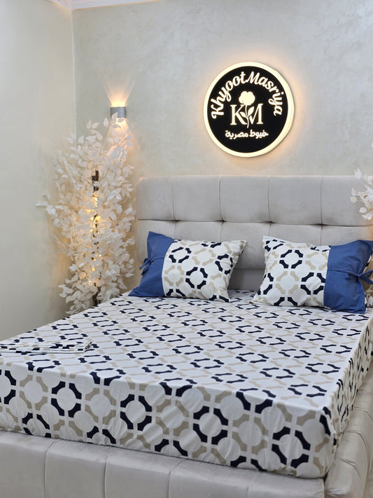 Bow Accent Elastic Bed Set – Premium Egyptian Cotton
