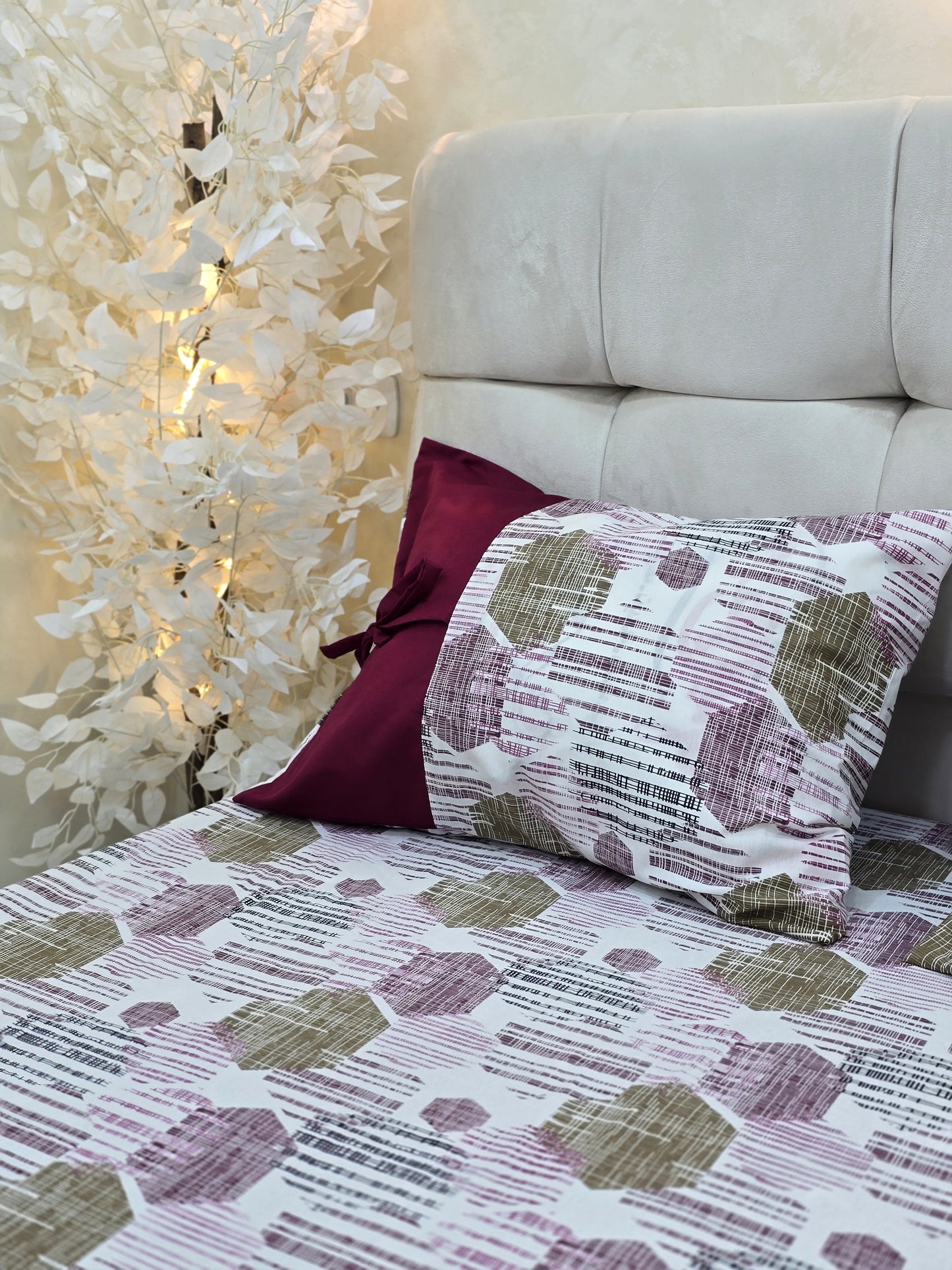 Bow Accent Elastic Bed Set – Premium Egyptian Cotton