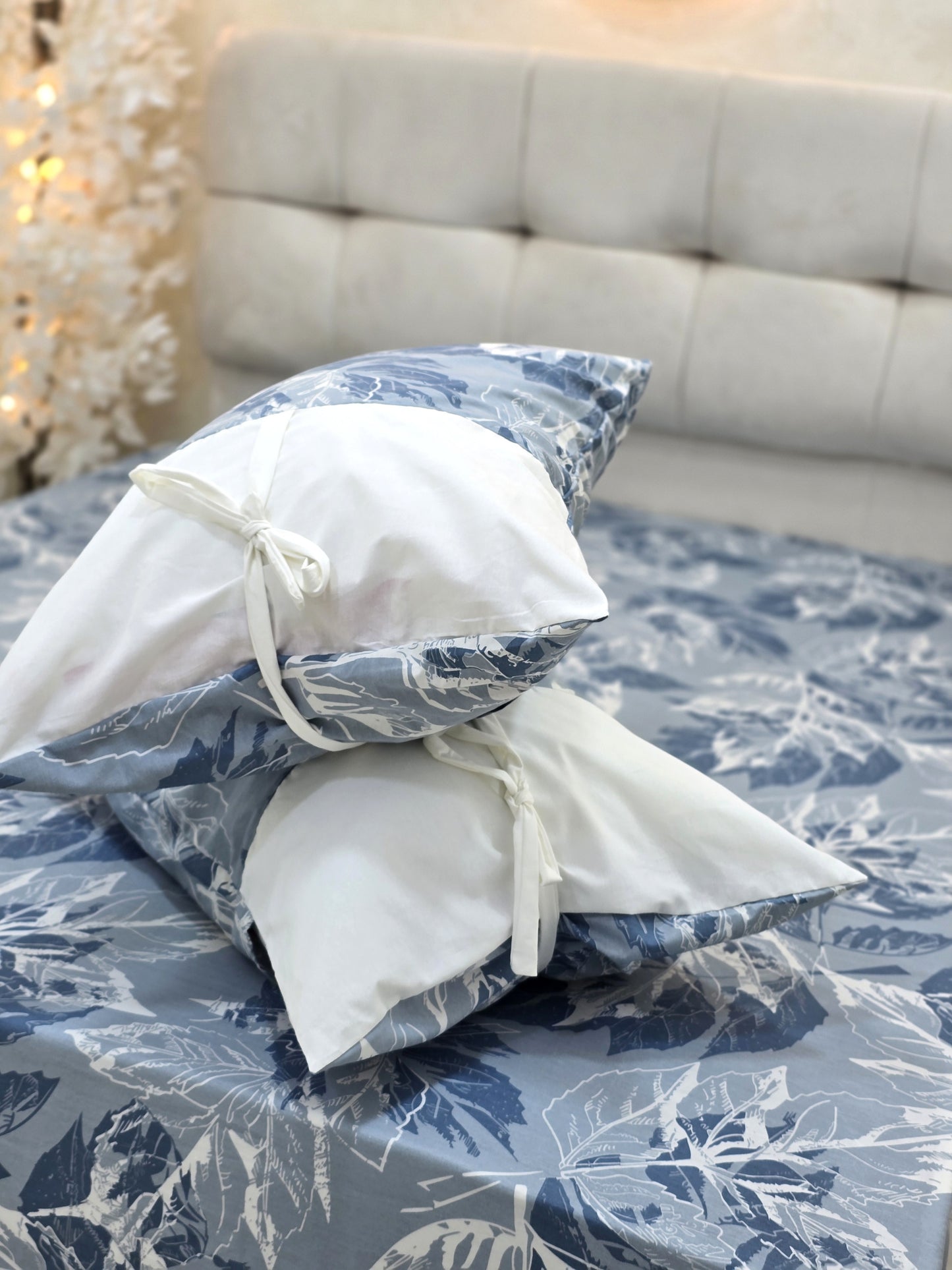 Bow Accent Elastic Bed Set – Premium Egyptian Cotton