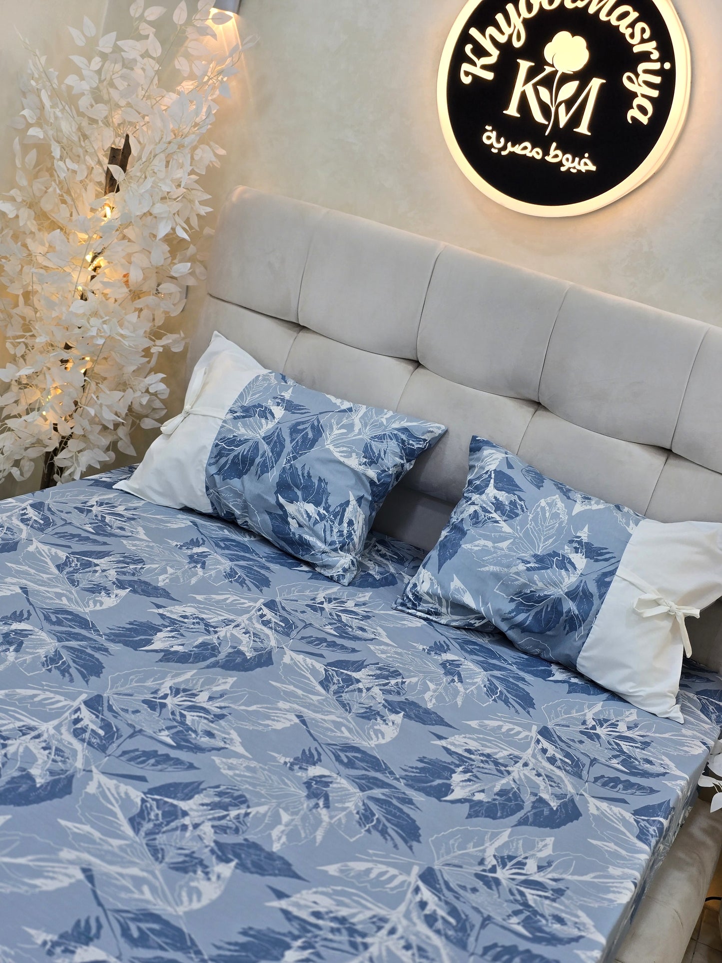 Bow Accent Elastic Bed Set – Premium Egyptian Cotton